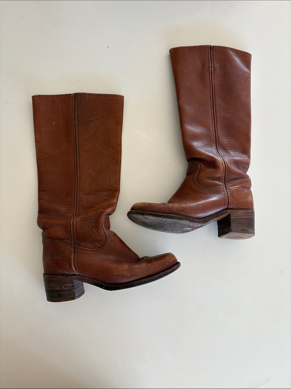 Frye Boots Women's Tall Vintage Brown Leather Boots
